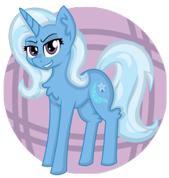 Size: 2168x2276 | Tagged: safe, artist:partylikeanartist, character:trixie, species:pony, species:unicorn, chest fluff, female, mare, simple background, smiling, solo, transparent background