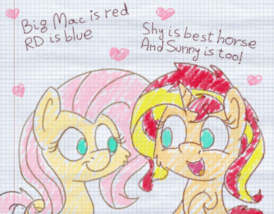 Size: 540x422 | Tagged: safe, artist:pirill, character:fluttershy, character:sunset shimmer, species:pony, species:unicorn, ship:sunshyne, animated, best pony, female, graph paper, lesbian, poem, shipping
