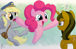 Size: 1024x658 | Tagged: safe, artist:pirill, character:derpy hooves, character:pinkie pie, oc, species:pony, letter