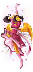 Size: 2000x4261 | Tagged: safe, artist:pixel-prism, oc, oc only, oc:steelshine, species:anthro, species:unguligrade anthro, clothing, dress, female, frustrated, heart, magical girl, pink, ponytail, rule 63, sparkles