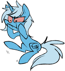 Size: 500x548 | Tagged: safe, artist:ghost, character:trixie, species:pony, species:unicorn, angry, ask-stoned-trixie, bloodshot eyes, female, frown, grumpy, simple background, solo, stoned trixie, stoner, white background