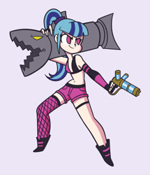 Size: 1480x1720 | Tagged: safe, artist:khuzang, character:sonata dusk, my little pony:equestria girls, badass, belly button, clothing, cosplay, female, jinx (league of legends), league of legends, midriff, solo