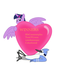 Size: 1024x1314 | Tagged: safe, artist:cartuneslover16, character:twilight sparkle, character:twilight sparkle (alicorn), species:alicorn, species:pony, ship:mordetwi, female, heart, mare, mordecai, regular show, simple background, transparent background