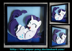 Size: 1280x919 | Tagged: safe, artist:the-paper-pony, character:rarity, commission, craft, irl, photo, shadowbox, solo