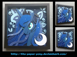 Size: 1280x947 | Tagged: safe, artist:the-paper-pony, character:princess luna, gamer luna, commission, craft, irl, photo, shadowbox, solo