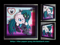Size: 1280x958 | Tagged: safe, artist:the-paper-pony, character:queen chrysalis, oc, oc:fluffle puff, ship:chrysipuff, canon x oc, defictionalization, female, irl, lesbian, photo, shadowbox, shipping