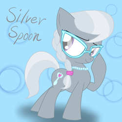 Size: 1600x1600 | Tagged: safe, artist:geraritydevillefort, character:silver spoon, female, glasses, solo