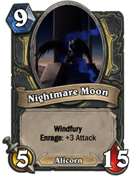 Size: 400x543 | Tagged: safe, artist:cosmicunicorn, character:nightmare moon, character:princess luna, card, hearthstone, trading card