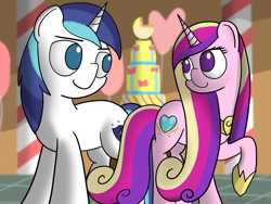 Size: 4000x3000 | Tagged: safe, artist:ashtoneer, character:princess cadance, character:shining armor, episode:the one where pinkie pie knows, g4, my little pony: friendship is magic, baby carriage, cake