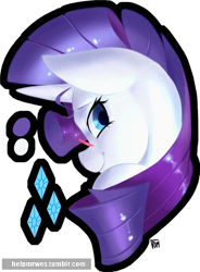 Size: 900x1221 | Tagged: safe, artist:mrw32, character:rarity, bust, female, looking over shoulder, portrait, profile, solo
