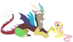 Size: 736x422 | Tagged: safe, artist:squipycheetah, character:discord, character:fluttershy, ship:discoshy, female, male, shipping, straight