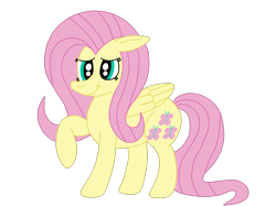 Size: 2592x1936 | Tagged: safe, artist:squipycheetah, character:fluttershy, species:pegasus, species:pony, cute, female, floppy ears, folded wings, looking at you, raised hoof, shyabetes, simple background, smiling, solo, transparent background, vector