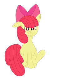 Size: 1936x2592 | Tagged: safe, artist:squipycheetah, character:apple bloom, species:earth pony, species:pony, adorabloom, apple bloom's bow, bow, cute, female, filly, flly, floppy ears, hair bow, looking at you, simple background, sitting, smiling, solo, transparent background, vector