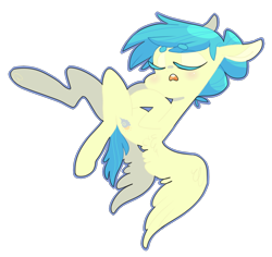 Size: 1420x1339 | Tagged: safe, artist:amphoera, oc, oc only, oc:venti via, beanbrows, simple background, sleeping, transparent background