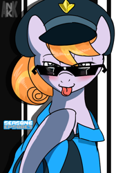 Size: 468x695 | Tagged: safe, artist:wonton soup, character:copper top, episode:the gift of the maud pie, g4, my little pony: friendship is magic, explicit source, female, heart eyes, police, police officer, police pony, solo, wingding eyes