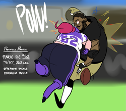 Size: 969x853 | Tagged: safe, artist:ross irving, character:pinkie pie, american football, fat, football, humanized