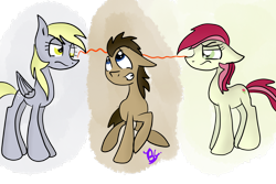 Size: 3000x2000 | Tagged: safe, artist:lynchristina, character:derpy hooves, character:doctor whooves, character:roseluck, character:time turner, species:pegasus, species:pony, ship:doctorderpy, ship:doctorrose, doctor whooves gets all the mares, female, male, mare, nervous, rivalry, shipping, shipping war, straight