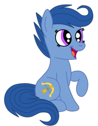Size: 1736x2236 | Tagged: safe, artist:squipycheetah, character:archer, episode:call of the cutie, episode:hearts and hooves day, g4, my little pony: friendship is magic, archer (character), archerbetes, cute, happy, open mouth, raised hoof, scootablue, simple background, sitting, smiling, solo, transparent background, vector