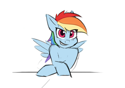 Size: 900x635 | Tagged: safe, artist:pony-butt-express, character:rainbow dash, female, looking at you, smirk, solo