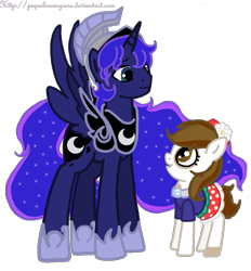 Size: 1295x1397 | Tagged: safe, artist:jaquelindreamz, character:pipsqueak, character:princess luna, ship:lunapip, female, male, pipi, pipsqueak (female), prince artemis, rule 63, shipping, simple background, straight