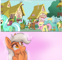 Size: 3500x3383 | Tagged: safe, artist:ardail, edit, edited screencap, screencap, character:fluttershy, character:lyra heartstrings, character:quarter hearts, character:zephyr breeze, species:earth pony, species:pegasus, species:pony, episode:flutter brutter, g4, my little pony: friendship is magic, blaze (coat marking), colored pupils, epona, female, heart, heart eyes, link, mare, ponified, ponyville, rupee, star (coat marking), the legend of zelda, wingding eyes
