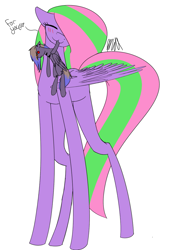 Size: 787x1150 | Tagged: safe, artist:sweetmelon556, oc, oc only, species:pegasus, species:pony, impossibly long legs, long legs, mouth hold, plushie