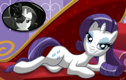 Size: 2000x1280 | Tagged: safe, artist:theroyalprincesses, character:rarity, episode:rarity investigates, g4, my little pony: friendship is magic, bedroom eyes, draw me like one of your french girls, female, signature, solo