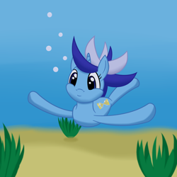 Size: 1200x1200 | Tagged: safe, artist:joey, character:minuette, species:pony, species:unicorn, female, holding breath, mare, solo, swimming, underwater