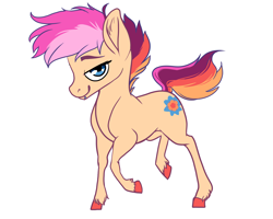 Size: 3000x2400 | Tagged: safe, artist:loryska, oc, oc only, oc:conundrum solar flare, parent:quibble pants, parent:rainbow dash, parents:quibbledash, species:earth pony, species:pony, colt, male, offspring, simple background, solo, white background