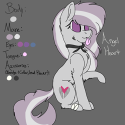 Size: 2000x2000 | Tagged: safe, artist:brokensilence, oc, oc only, oc:angel heart, species:earth pony, species:pony, bandage, blep, clothing, cute, female, fluffy, reference sheet, solo, tongue out