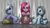 Size: 1920x1080 | Tagged: safe, artist:saturnspace, character:limestone pie, character:marble pie, character:pinkamena diane pie, character:pinkie pie, species:earth pony, species:pony, g4, cute, cuteamena, family, female, filly, incorrect leg anatomy, looking at you, photoshop, pie sisters, pie twins, siblings, sisters, stone, trio, twins, wallpaper