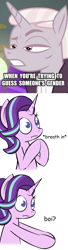 Size: 525x1919 | Tagged: safe, artist:pj-nsfw, character:starlight glimmer, character:zesty gourmand, episode:spice up your life, g4, my little pony: friendship is magic, :t, boi, comic, frown, meme, wide eyes