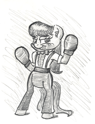 Size: 842x1097 | Tagged: safe, artist:shoeunit, character:octavia melody, boxing gloves, british, clothing, dudley, female, solo, street fighter, traditional art