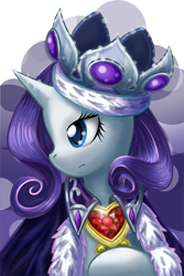 Size: 600x900 | Tagged: safe, artist:saturnspace, character:rarity, species:pony, species:unicorn, g4, abstract background, bust, clothing, costume, female, fire ruby, mare, photoshop, portrait, princess platinum, solo