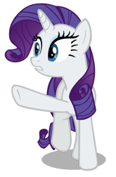 Size: 1058x1600 | Tagged: safe, artist:hendro107, character:rarity, species:pony, species:unicorn, episode:applejack's day off, female, juxtaposition bait, mare, pointing, raised hoof, simple background, solo, transparent background, underhoof, vector