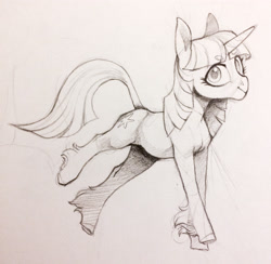 Size: 3025x2951 | Tagged: safe, artist:amphoera, character:twilight sparkle, beanbrows, eyebrows, female, monochrome, sketch, solo, traditional art, unshorn fetlocks