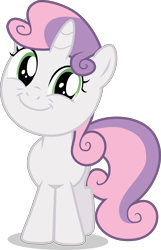Size: 2888x4481 | Tagged: safe, artist:tomfraggle, character:sweetie belle, absurd resolution, cute, diasweetes, female, head tilt, simple background, smiling, solo, transparent background, vector