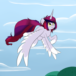 Size: 2000x2000 | Tagged: safe, artist:chibadeer, oc, oc only, species:alicorn, species:pony, alicorn oc, female, flying, high res, mare, solo