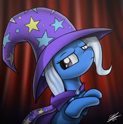 Size: 1080x1088 | Tagged: safe, artist:dori-to, character:trixie, species:pony, species:unicorn, crossed legs, disapproval, female, mare, rearing, solo