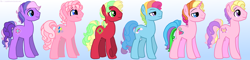 Size: 3944x944 | Tagged: dead source, safe, artist:jaquelindreamz, character:applejack, character:fluttershy, character:pinkie pie, character:rainbow dash, character:rainbow dash (g3), character:rarity, oc:dusk shine, g3, applejack (g3), applejack (male), bubble berry, butterscotch, elusive, rainbow blitz, recolor, rule 63, twilight twinkle