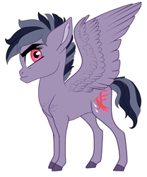 Size: 1024x1228 | Tagged: safe, artist:loryska, oc, oc only, oc:thunder bird, parent:lightning dust, species:pegasus, species:pony, adopted offspring, female, mare, simple background, solo, white background