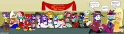Size: 8000x2200 | Tagged: safe, artist:robukun, character:adagio dazzle, character:applejack, character:aria blaze, character:fluttershy, character:gloriosa daisy, character:lemon zest, character:octavia melody, character:pinkie pie, character:princess celestia, character:princess luna, character:principal celestia, character:rainbow dash, character:rarity, character:sonata dusk, character:starlight glimmer, character:sunset shimmer, character:twilight sparkle, character:twilight sparkle (scitwi), character:vice principal luna, oc, oc:shine, species:eqg human, my little pony:equestria girls, absurd resolution, catwoman, clothing, costume, detective rarity, dutch cap, gag, harley quinn, hat, humane five, humane seven, humane six, pocahontas, poison ivy, the dazzlings, the flash, vice principal luna, wonder woman