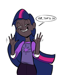 Size: 539x649 | Tagged: safe, artist:ross irving, character:twilight sparkle, dark skin, humanized, meta
