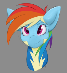 Size: 700x763 | Tagged: safe, artist:pony-butt-express, character:rainbow dash, species:pony, bust, clothing, female, gray background, simple background, solo, uniform, wonderbolt trainee uniform