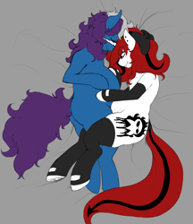 Size: 1280x1481 | Tagged: safe, artist:infernalbeggar, oc, oc only, oc:lilith, oc:violet skies, species:pony, gray background, pregnant, simple background