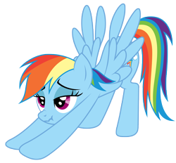 Size: 5000x4638 | Tagged: safe, artist:kooner-cz, character:rainbow dash, species:pegasus, species:pony, absurd resolution, blue, cutie mark, exploitable meme, eye, eyes, female, flank, hair, iwtcird, mare, scrunchy face, simple background, solo, stretching, tail, transparent background, vector, wings