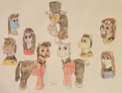 Size: 1061x811 | Tagged: safe, artist:rapidsnap, character:discord, species:pony, beverly crusher, crossover, data, deanna troi, disqord, geordi laforge, jean-luc picard, number one, ponified, q, star trek, star trek: the next generation, traditional art, voice actor joke, wesley crusher, william riker, worf