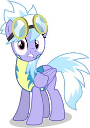 Size: 2920x4180 | Tagged: safe, artist:tomfraggle, character:cloudchaser, species:pegasus, species:pony, absurd resolution, clothing, female, goggles, looking at you, mare, simple background, solo, transparent background, uniform, vector, wonderbolt trainee uniform