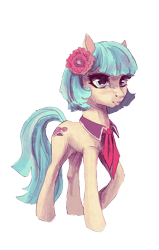 Size: 800x1260 | Tagged: safe, artist:cosmicunicorn, character:coco pommel, species:earth pony, species:pony, female, mare, raised hoof, simple background, solo, white background