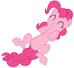 Size: 5000x4591 | Tagged: safe, artist:kooner-cz, character:pinkie pie, species:earth pony, species:pony, absurd resolution, cute, eyes closed, female, mare, moe, on back, simple background, smiling, solo, transparent background